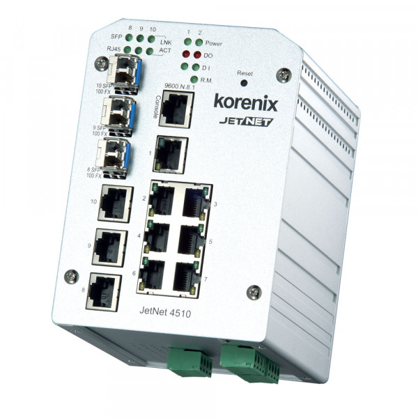 JetNet 4510/4510-w Industrial 10-port Managed Fast Ethernet Switch