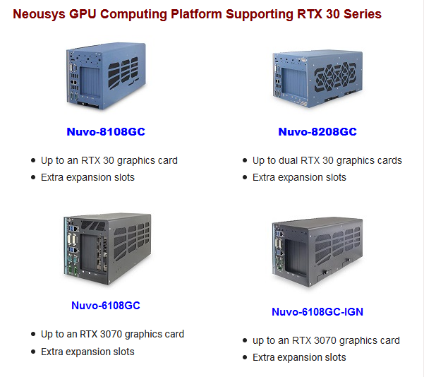 Neousys RTX30 GPU Plattformen
