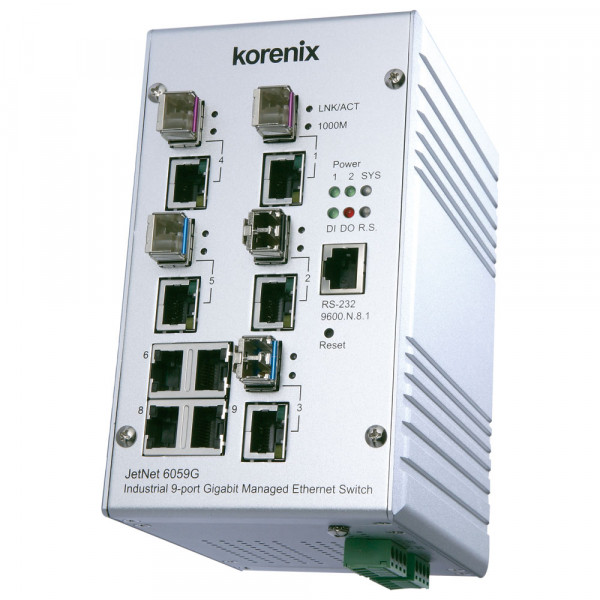JetNet 6059G/6059G-w Industrial 9G Gigabit Managed Ethernet Switch